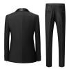 Men's Slim Fit 3 Piece Suit Single Breasted Jacket Blazer Vest Pants Set Wedding Prom Shawl Lapel Tuxedo Suits (Black,Small) view 2