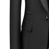 Men's Slim Fit 3 Piece Suit Single Breasted Jacket Blazer Vest Pants Set Wedding Prom Shawl Lapel Tuxedo Suits (Black,Small) view 3