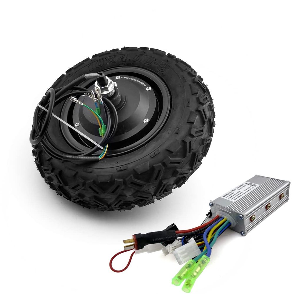10 Inch Air Wheel 350W Brushless Geared Hub Motor With Tubeless Off Road Tire High Toruqe For Trolley Wheelbarrow Bike (36V350W)