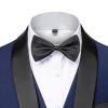 Men's Slim Fit 3 Piece Suit Single Breasted Jacket Blazer Vest Pants Set Wedding Prom Shawl Lapel Tuxedo Suits (Dark Blue,5X-Large) view 2