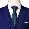 Maiyifu-GJ Men's Regular Fit 3 Piece Suit Set Two Button Solid Business Blazer Vest Pants Casual Slim Fit Groomsmen Wedding Suits (Dark Blue,3X-Large) view 2