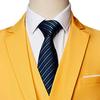 Men's Regular Fit 3 Piece Suit Set Two Button Solid Business Blazer Vest Pants Casual Slim Fit Groomsmen Wedding Suits (Yellow,3X-Large) view 2