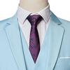 Men's Regular Fit 3 Piece Suit Set Two Button Solid Business Blazer Vest Pants Casual Slim Fit Groomsmen Wedding Suits (Light Blue,Large) view 2