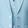 Men's Regular Fit 3 Piece Suit Set Two Button Solid Business Blazer Vest Pants Casual Slim Fit Groomsmen Wedding Suits (Light Blue,Large) view 3