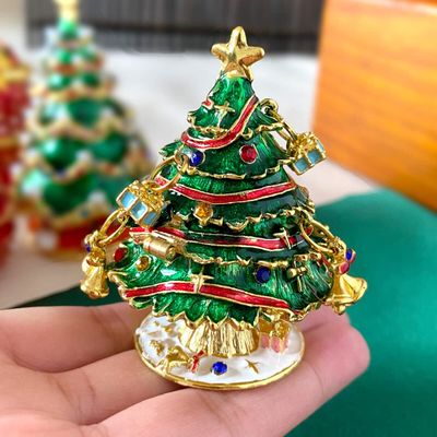 Christmas Collection Figurines Jewelry Trinket Box Hinged Hand Painted Storage Box Ring Holder Home Dresser Decor Wedding Gift (Color : g)