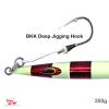 2pcs Fish WOW! 200g Fast Fall jig 7oz Vertical Streaker High Pitch Speed Drop Jig with BKK deep Jigging Hook Red Glow Stripes view 3