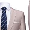 Maiyifu-GJ Men's One Button 2 Piece Suits Solid Formal Wedding Tux Blazer & Pants Casual Daily Party Dress Suit Jacket Set (Light Yellow,XX-Large) view 3