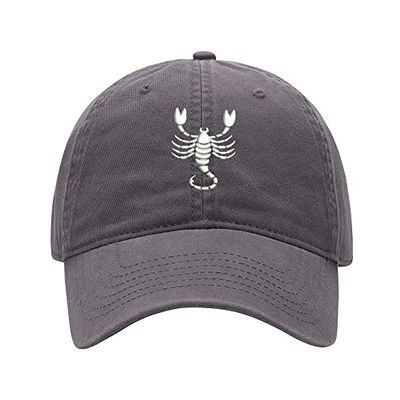 L8502-LXYB Baseball Cap Men Scorpion Scorpid Embroidered Washed Cotton Dad Hat Unisex Baseball Caps (Grey,7 5/8)