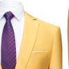 Men's One Button 2 Piece Suits Solid Formal Wedding Tux Blazer & Pants Casual Daily Party Dress Suit Jacket Set (Yellow,3X-Large) view 3