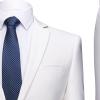 Men's One Button 2 Piece Suits Solid Formal Wedding Tux Blazer & Pants Casual Daily Party Dress Suit Jacket Set (White,5X-Large) view 3