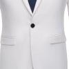Men's One Button 2 Piece Suits Solid Formal Wedding Tux Blazer & Pants Casual Daily Party Dress Suit Jacket Set (White,5X-Large) view 4