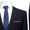Maiyifu-GJ Men's One Button 2 Piece Suits Solid Formal Wedding Tux Blazer & Pants Casual Daily Party Dress Suit Jacket Set (Black 2,3X-Large) view 3