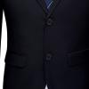 Maiyifu-GJ Men's One Button 2 Piece Suits Solid Formal Wedding Tux Blazer & Pants Casual Daily Party Dress Suit Jacket Set (Black 2,3X-Large) view 4