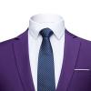 Maiyifu-GJ Men's One Button 2 Piece Suits Solid Formal Wedding Tux Blazer & Pants Casual Daily Party Dress Suit Jacket Set (Purple 1,Small) view 2
