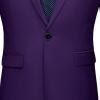 Maiyifu-GJ Men's One Button 2 Piece Suits Solid Formal Wedding Tux Blazer & Pants Casual Daily Party Dress Suit Jacket Set (Purple 1,Small) view 4
