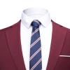 Men's One Button 2 Piece Suits Solid Formal Wedding Tux Blazer & Pants Casual Daily Party Dress Suit Jacket Set (Red Wine,Large) view 2