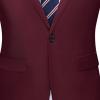 Men's One Button 2 Piece Suits Solid Formal Wedding Tux Blazer & Pants Casual Daily Party Dress Suit Jacket Set (Red Wine,Large) view 4