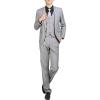 Maiyifu-GJ Men' 3 Piece Solid Color Suit Set Single Breasted Slim Jacket Vest Pants Formal Business Wedding Prom Blazer Sets (Light Grey,X-Small) view 1