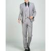 Maiyifu-GJ Men' 3 Piece Solid Color Suit Set Single Breasted Slim Jacket Vest Pants Formal Business Wedding Prom Blazer Sets (Light Grey,X-Small) view 4