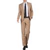 Men' 3 Piece Solid Color Suit Set Single Breasted Slim Jacket Vest Pants Formal Business Wedding Prom Blazer Sets (Yellow,XX-Large) view 1