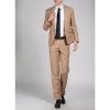 Men' 3 Piece Solid Color Suit Set Single Breasted Slim Jacket Vest Pants Formal Business Wedding Prom Blazer Sets (Yellow,XX-Large) view 3
