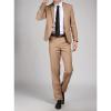 Men' 3 Piece Solid Color Suit Set Single Breasted Slim Jacket Vest Pants Formal Business Wedding Prom Blazer Sets (Yellow,XX-Large) view 4