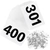 Outink Running Bibs Race Competitor Numbers Waterproof Runners Race Numbers with Safety Pins for Marathon Races Events 5.9" x 7.9" (Number 301-400) view 1