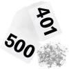 Outink Running Bibs Race Competitor Numbers Waterproof Runners Race Numbers with Safety Pins for Marathon Races Events 5.9" x 7.9" (Number 401-500) view 1