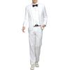 Maiyifu-GJ Men' 3 Piece Solid Color Suit Set Single Breasted Slim Jacket Vest Pants Formal Business Wedding Prom Blazer Sets (White,4X-Large) view 1
