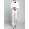Maiyifu-GJ Men' 3 Piece Solid Color Suit Set Single Breasted Slim Jacket Vest Pants Formal Business Wedding Prom Blazer Sets (White,4X-Large) view 4