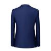 Men's 3 Piece Solid Color Suit Set Single Breasted Slim Fit Jacket Vest Pants Business Wedding Prom Blazer Sets (Dark Blue 1,4X-Large) view 2