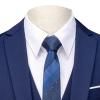 Men's 3 Piece Solid Color Suit Set Single Breasted Slim Fit Jacket Vest Pants Business Wedding Prom Blazer Sets (Dark Blue 1,4X-Large) view 3