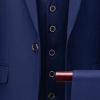 Men's 3 Piece Solid Color Suit Set Single Breasted Slim Fit Jacket Vest Pants Business Wedding Prom Blazer Sets (Dark Blue 1,4X-Large) view 4