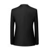 Maiyifu-GJ Men's 3 Piece Solid Color Suit Set Single Breasted Slim Fit Jacket Vest Pants Business Wedding Prom Blazer Sets (Black 1,Small) view 2