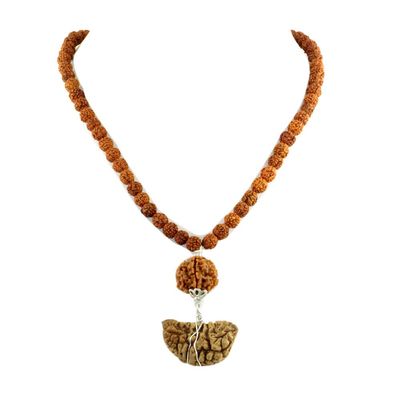 Skyjewels Certified 5 and 1 Mukhi Kaju Rudraksha Rudraksha Mala