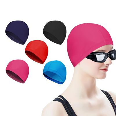 aoozleny Spandex Nylon Fabric Swim Cap for Kids and Adult(not for Long Hair),Set of 5