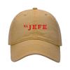 Baseball Cap Men El Jefe Embroidered Washed Cotton Dad Hat Unisex Baseball Caps (Khaki,7 5/8) view 1