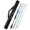 4 Piece Travel Spinning Fishing Rods Portable 4 Sections Lightweight Carbon Fiber Poles M Power MF Action 8ft Blue view 1