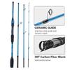 4 Piece Travel Spinning Fishing Rods Portable 4 Sections Lightweight Carbon Fiber Poles M Power MF Action 8ft Blue view 4
