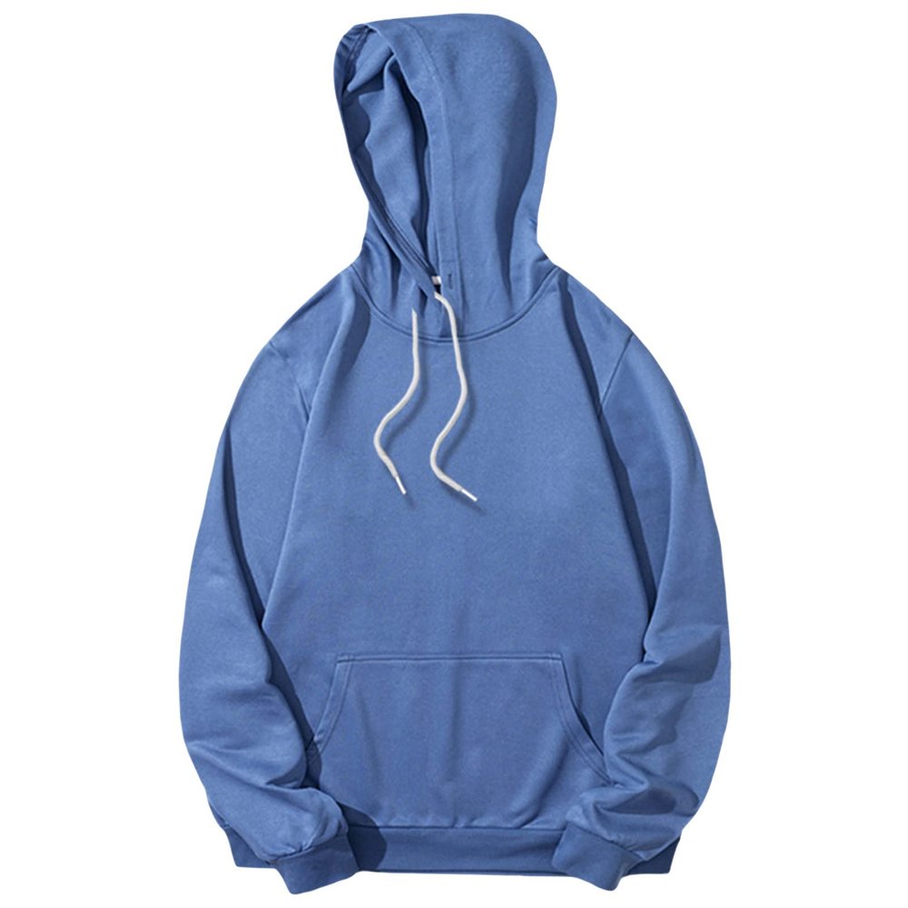 Maiyifu-GJ Men's Lightweight Casual Athletic Hoodies Long Sleeve Drawstring Hooded Pullover Hoodie Sweatshirts with Pockets (Blue,Medium)