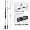 4 Piece Travel Spinning Fishing Rods Portable 4 Sections Lightweight Carbon Fiber Poles M Power MF Action 8ft Silver view 4