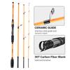 4 Piece Travel Spinning Fishing Rods Portable 4 Sections Lightweight Carbon Fiber Poles M Power MF Action 8ft Orange view 4