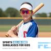 FEISEDY Kids Teens Baseball Polarized Sunglasses Sports TR90 Frame Boys Girls Cycling B2454 Transparent Purple view 2