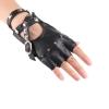 aoozleny Women Girls Fingerless Gloves,PU Leather Biker Punk Gloves with Belt Up Closure and Rivet Design (Black) view 4