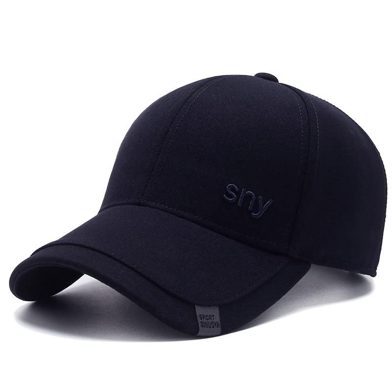 Baseball Cap Women Autumn Men's Hat Sunshade Sunscreen Casual Middle-Aged and Elderly Peaked Cap Simple Outdoor Sports Hat,B Blue