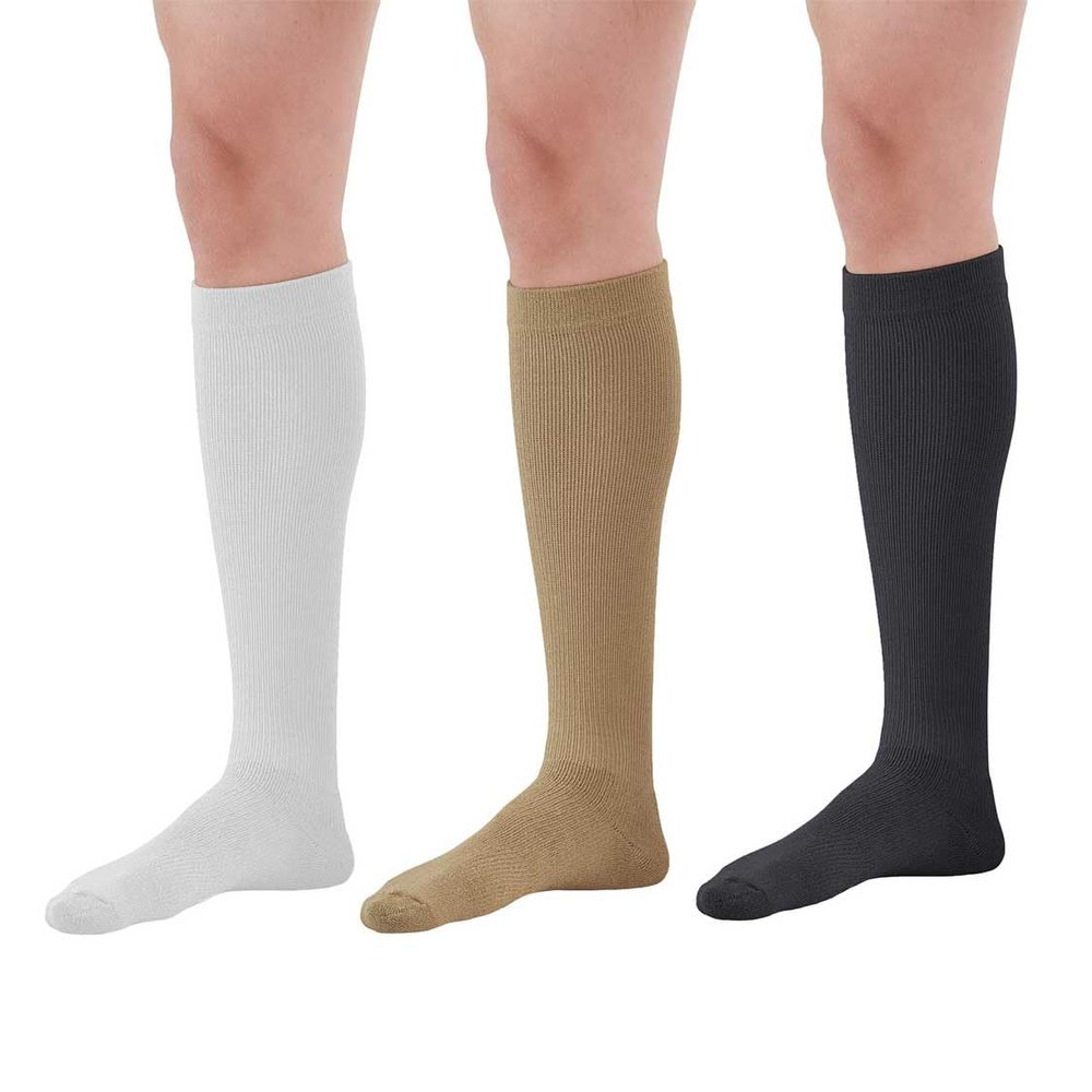 Ames Walker AW 120/125 /150 Coolmax Knee High Socks 20-30 mmHg (Variety 3 Pack) Black/Black/Black S