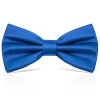 PAFUWEI Men's Pre-Tied Bow Tie, Tux Bowtie Solid Color Neck Bow Ties Adjustable Length Formal Satin Bow Tie for Wedding Party (Polyester, Royal Blue) view 1