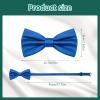 PAFUWEI Men's Pre-Tied Bow Tie, Tux Bowtie Solid Color Neck Bow Ties Adjustable Length Formal Satin Bow Tie for Wedding Party (Polyester, Royal Blue) view 2