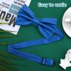 PAFUWEI Men's Pre-Tied Bow Tie, Tux Bowtie Solid Color Neck Bow Ties Adjustable Length Formal Satin Bow Tie for Wedding Party (Polyester, Royal Blue) view 3