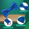 PAFUWEI Men's Pre-Tied Bow Tie, Tux Bowtie Solid Color Neck Bow Ties Adjustable Length Formal Satin Bow Tie for Wedding Party (Polyester, Royal Blue) view 4